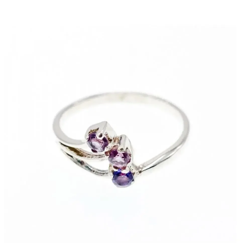 925 Sterling Silver Amethyst Ring Size 9